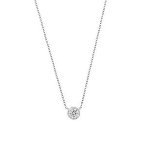 Solitary necklace  Gold dot cz necklace  Silver zirconia necklace  Dainty